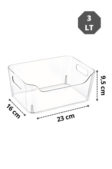 Hermia Organizadores para Nevera CLRORG03-3 Set de 3 Piezas Plástico Transparente